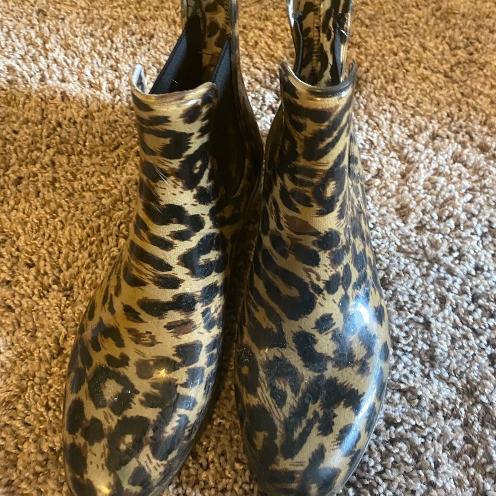 Jcrew Cheetah Chelsea Rainboot Bootie